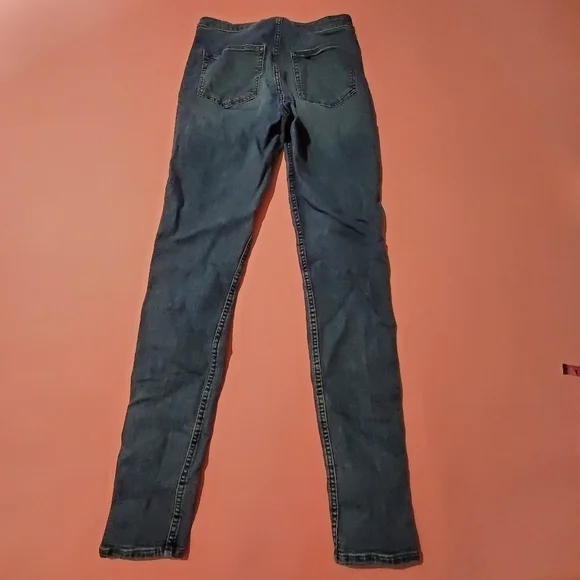 H&M Divided Blue Jean Dark Red Burgandy Velvet Stripe - Picture 5 of 8